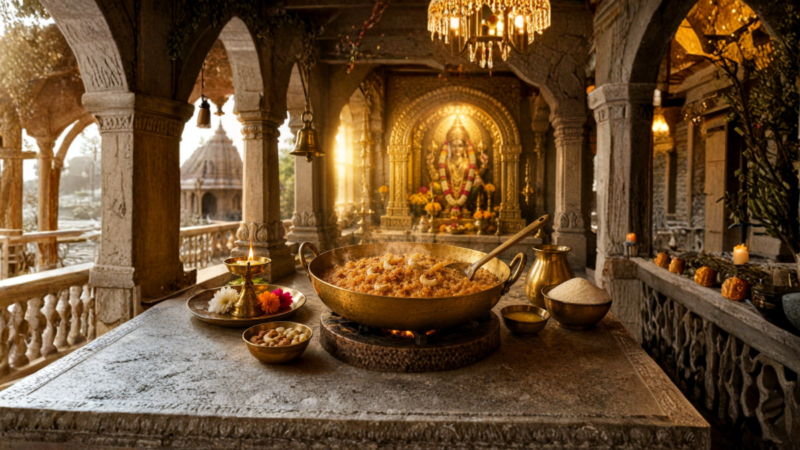 सपने में मंदिर में हलवा बनाना